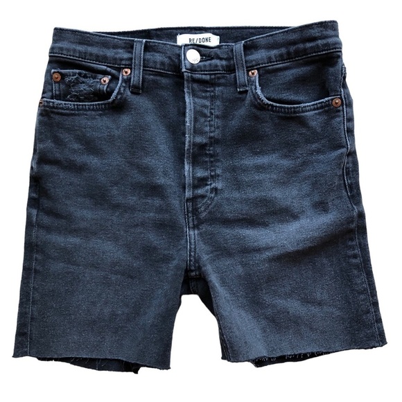 Re/Done Originals Cut Off Shorts Distressed Faded Coal Size 28 - Picture 1 of 13